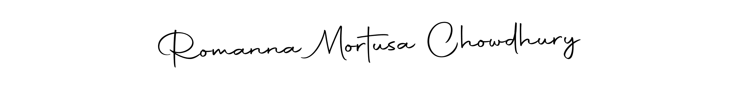 Make a beautiful signature design for name Romanna Mortusa Chowdhury. With this signature (Autography-DOLnW) style, you can create a handwritten signature for free. Romanna Mortusa Chowdhury signature style 10 images and pictures png