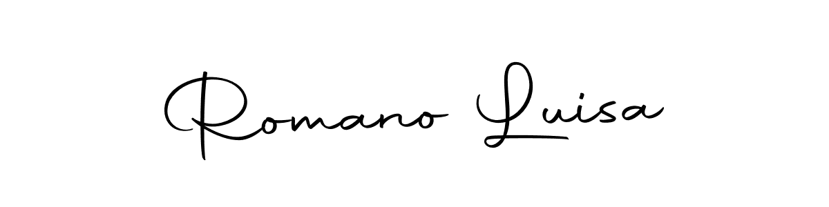 Use a signature maker to create a handwritten signature online. With this signature software, you can design (Autography-DOLnW) your own signature for name Romano Luisa. Romano Luisa signature style 10 images and pictures png