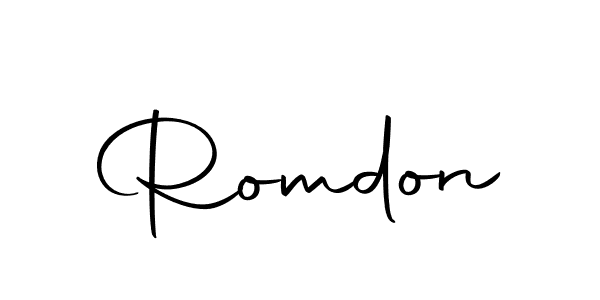 Create a beautiful signature design for name Romdon. With this signature (Autography-DOLnW) fonts, you can make a handwritten signature for free. Romdon signature style 10 images and pictures png