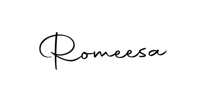 The best way (Autography-DOLnW) to make a short signature is to pick only two or three words in your name. The name Romeesa include a total of six letters. For converting this name. Romeesa signature style 10 images and pictures png