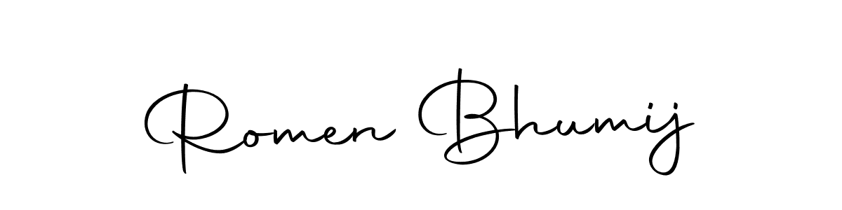 Autography-DOLnW is a professional signature style that is perfect for those who want to add a touch of class to their signature. It is also a great choice for those who want to make their signature more unique. Get Romen Bhumij name to fancy signature for free. Romen Bhumij signature style 10 images and pictures png