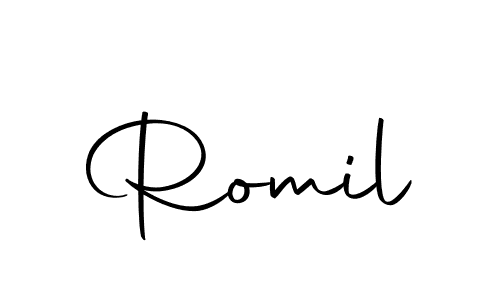 Make a short Romil signature style. Manage your documents anywhere anytime using Autography-DOLnW. Create and add eSignatures, submit forms, share and send files easily. Romil signature style 10 images and pictures png