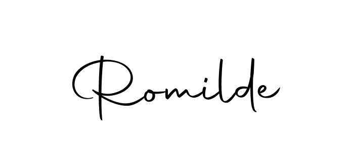 Make a short Romilde signature style. Manage your documents anywhere anytime using Autography-DOLnW. Create and add eSignatures, submit forms, share and send files easily. Romilde signature style 10 images and pictures png