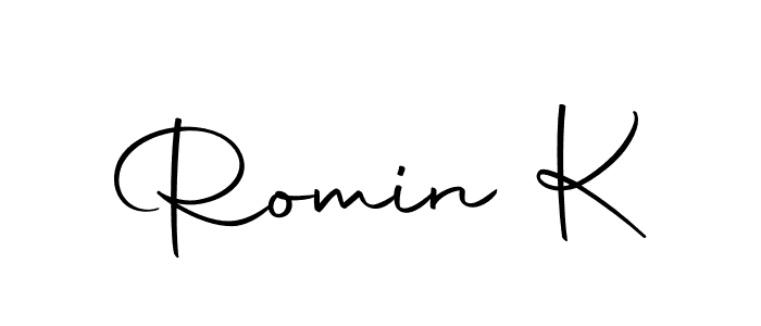 The best way (Autography-DOLnW) to make a short signature is to pick only two or three words in your name. The name Romin K include a total of six letters. For converting this name. Romin K signature style 10 images and pictures png
