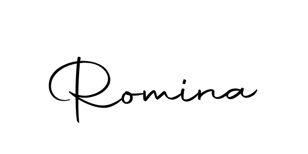 Create a beautiful signature design for name Romina. With this signature (Autography-DOLnW) fonts, you can make a handwritten signature for free. Romina signature style 10 images and pictures png