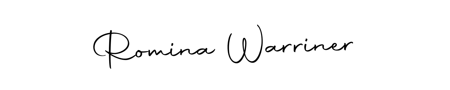 This is the best signature style for the Romina Warriner name. Also you like these signature font (Autography-DOLnW). Mix name signature. Romina Warriner signature style 10 images and pictures png