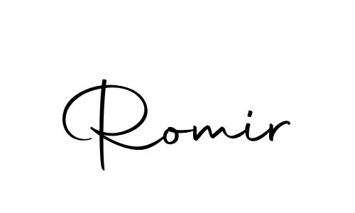 Romir stylish signature style. Best Handwritten Sign (Autography-DOLnW) for my name. Handwritten Signature Collection Ideas for my name Romir. Romir signature style 10 images and pictures png
