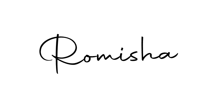 Use a signature maker to create a handwritten signature online. With this signature software, you can design (Autography-DOLnW) your own signature for name Romisha. Romisha signature style 10 images and pictures png