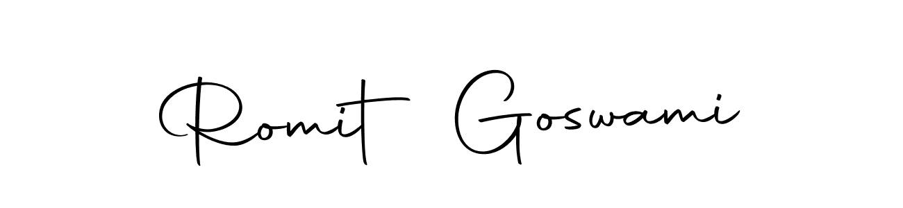 How to make Romit Goswami name signature. Use Autography-DOLnW style for creating short signs online. This is the latest handwritten sign. Romit Goswami signature style 10 images and pictures png