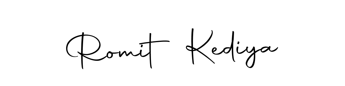 Use a signature maker to create a handwritten signature online. With this signature software, you can design (Autography-DOLnW) your own signature for name Romit Kediya. Romit Kediya signature style 10 images and pictures png