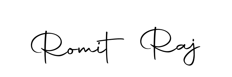 How to make Romit Raj name signature. Use Autography-DOLnW style for creating short signs online. This is the latest handwritten sign. Romit Raj signature style 10 images and pictures png