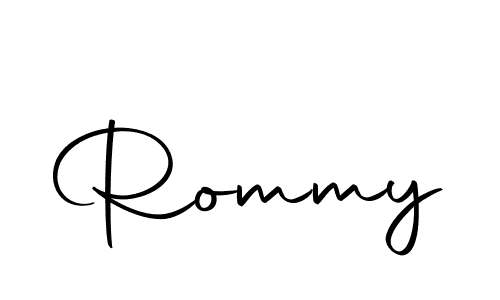 Make a beautiful signature design for name Rommy. With this signature (Autography-DOLnW) style, you can create a handwritten signature for free. Rommy signature style 10 images and pictures png