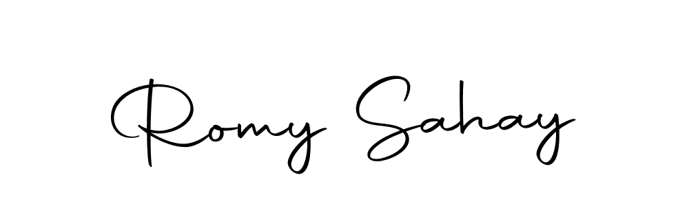 if you are searching for the best signature style for your name Romy Sahay. so please give up your signature search. here we have designed multiple signature styles  using Autography-DOLnW. Romy Sahay signature style 10 images and pictures png
