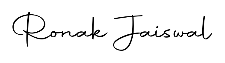 A stylish, flowing autograph style designed for name Ronak Jaiswal using Autography-DOLnW typography. Perfect for digital creative projects. Ronak Jaiswal signature style 10 images and pictures png