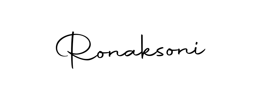 The best way (Autography-DOLnW) to make a short signature is to pick only two or three words in your name. The name Ronaksoni include a total of six letters. For converting this name. Ronaksoni signature style 10 images and pictures png