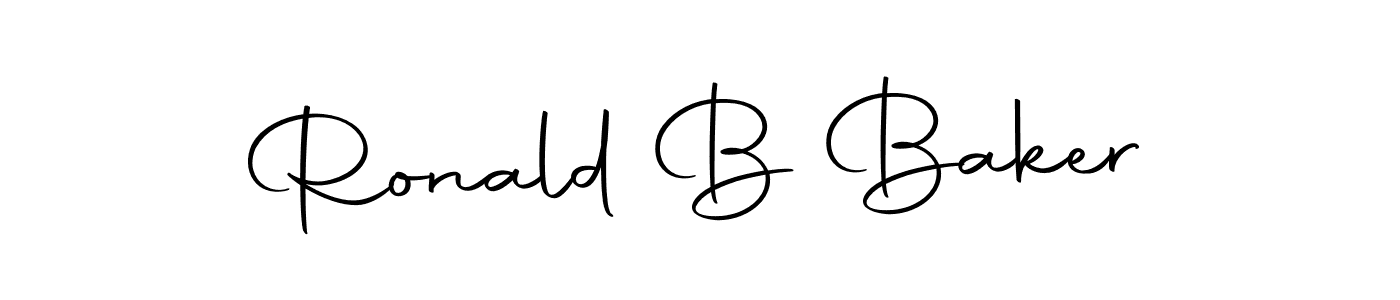 How to make Ronald B Baker name signature. Use Autography-DOLnW style for creating short signs online. This is the latest handwritten sign. Ronald B Baker signature style 10 images and pictures png