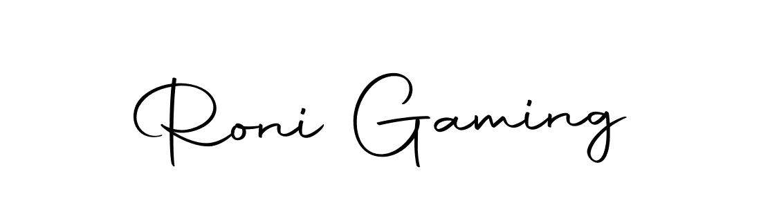 Design your own signature with our free online signature maker. With this signature software, you can create a handwritten (Autography-DOLnW) signature for name Roni Gaming. Roni Gaming signature style 10 images and pictures png