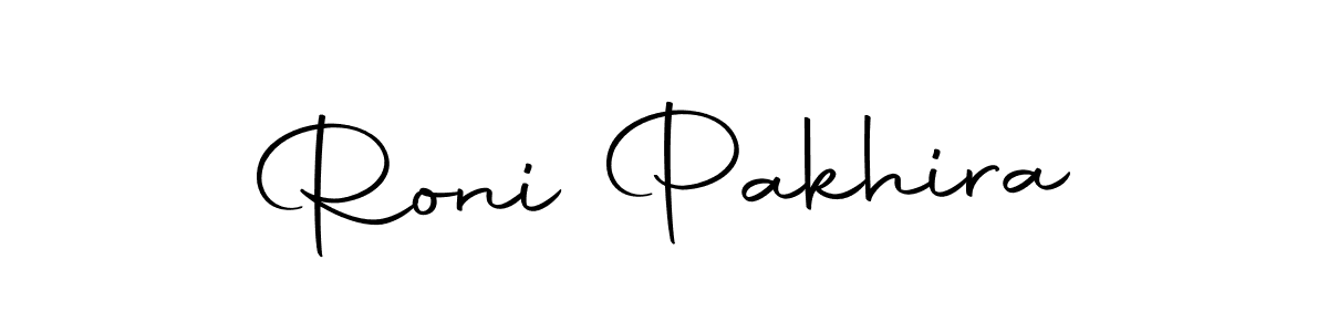How to make Roni Pakhira name signature. Use Autography-DOLnW style for creating short signs online. This is the latest handwritten sign. Roni Pakhira signature style 10 images and pictures png