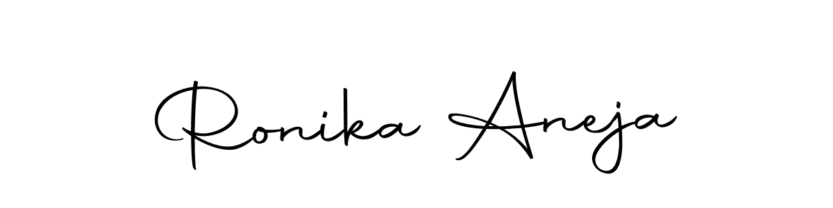 How to make Ronika Aneja name signature. Use Autography-DOLnW style for creating short signs online. This is the latest handwritten sign. Ronika Aneja signature style 10 images and pictures png