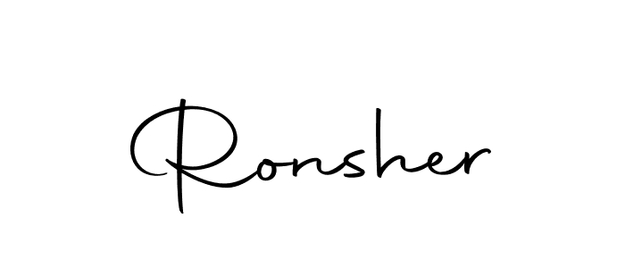 Make a beautiful signature design for name Ronsher. Use this online signature maker to create a handwritten signature for free. Ronsher signature style 10 images and pictures png