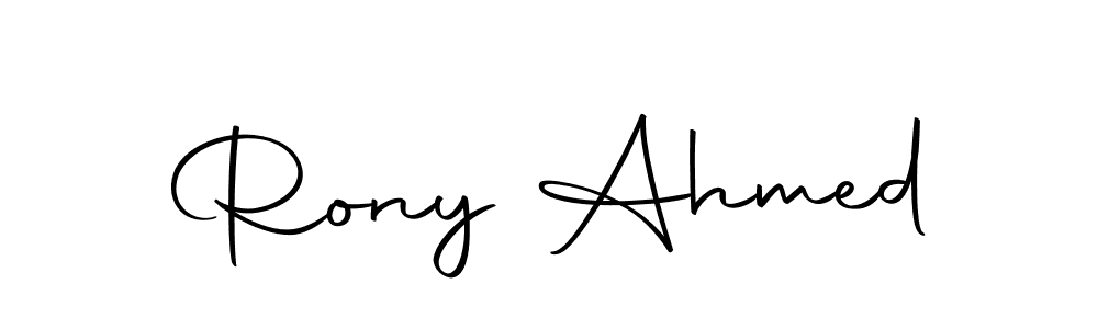Rony Ahmed stylish signature style. Best Handwritten Sign (Autography-DOLnW) for my name. Handwritten Signature Collection Ideas for my name Rony Ahmed. Rony Ahmed signature style 10 images and pictures png
