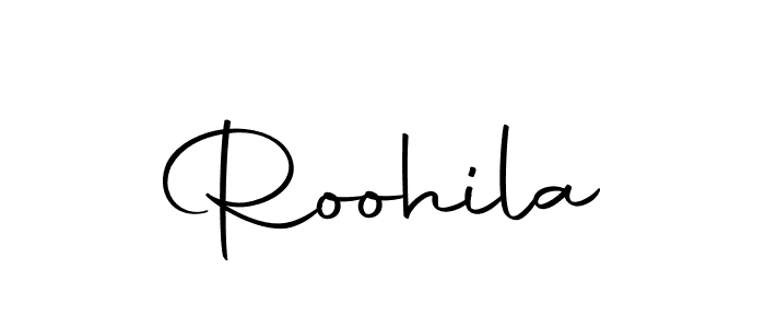 Design your own signature with our free online signature maker. With this signature software, you can create a handwritten (Autography-DOLnW) signature for name Roohila. Roohila signature style 10 images and pictures png