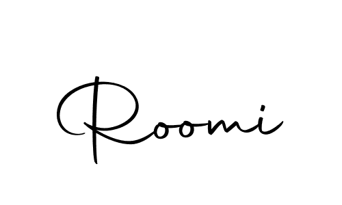 Design your own signature with our free online signature maker. With this signature software, you can create a handwritten (Autography-DOLnW) signature for name Roomi. Roomi signature style 10 images and pictures png