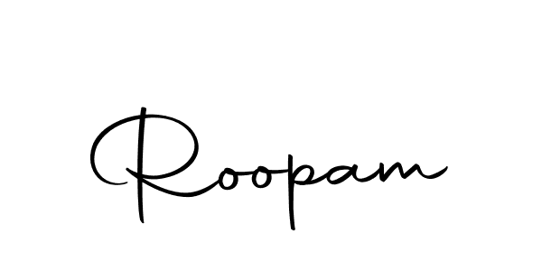 Use a signature maker to create a handwritten signature online. With this signature software, you can design (Autography-DOLnW) your own signature for name Roopam. Roopam signature style 10 images and pictures png