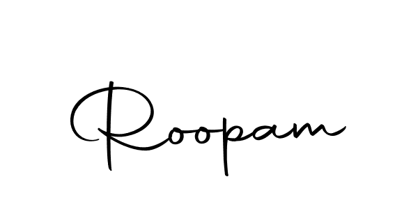 Use a signature maker to create a handwritten signature online. With this signature software, you can design (Autography-DOLnW) your own signature for name Roopam. Roopam signature style 10 images and pictures png