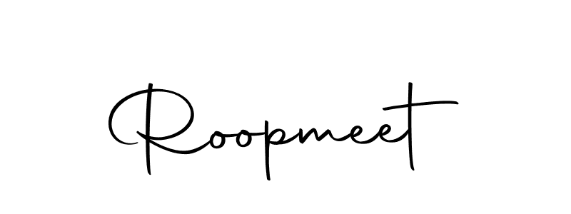 How to make Roopmeet name signature. Use Autography-DOLnW style for creating short signs online. This is the latest handwritten sign. Roopmeet signature style 10 images and pictures png