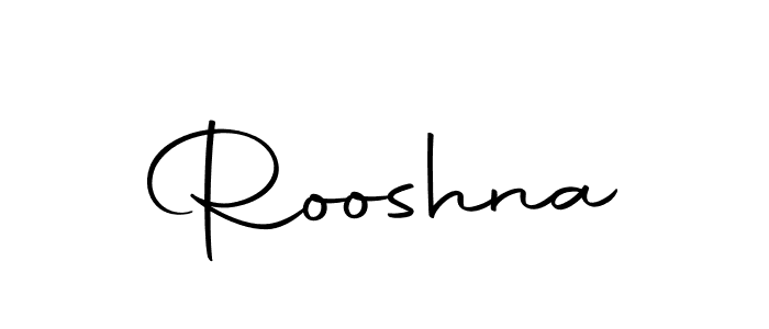 Use a signature maker to create a handwritten signature online. With this signature software, you can design (Autography-DOLnW) your own signature for name Rooshna. Rooshna signature style 10 images and pictures png