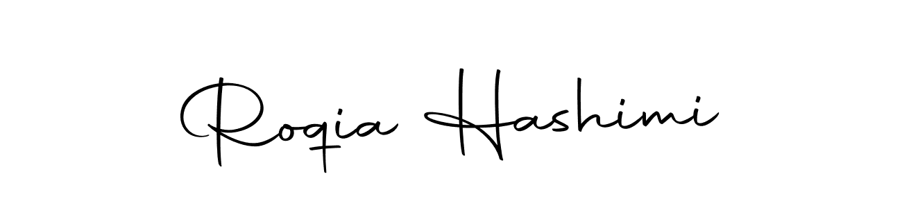 Make a beautiful signature design for name Roqia Hashimi. With this signature (Autography-DOLnW) style, you can create a handwritten signature for free. Roqia Hashimi signature style 10 images and pictures png