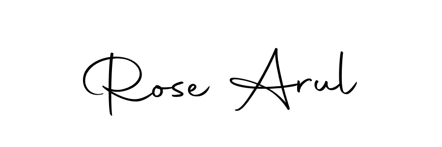 You should practise on your own different ways (Autography-DOLnW) to write your name (Rose Arul) in signature. don't let someone else do it for you. Rose Arul signature style 10 images and pictures png