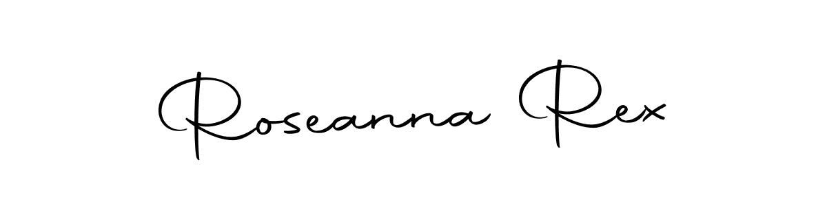 How to make Roseanna Rex name signature. Use Autography-DOLnW style for creating short signs online. This is the latest handwritten sign. Roseanna Rex signature style 10 images and pictures png