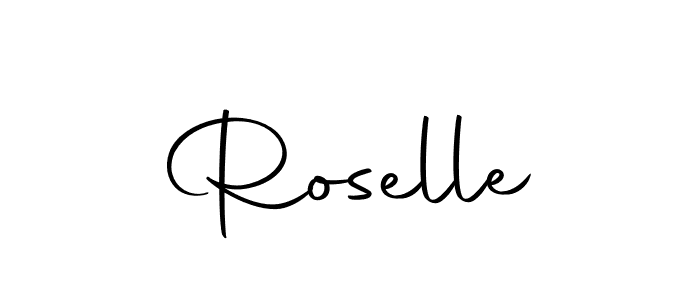Design your own signature with our free online signature maker. With this signature software, you can create a handwritten (Autography-DOLnW) signature for name Roselle. Roselle signature style 10 images and pictures png