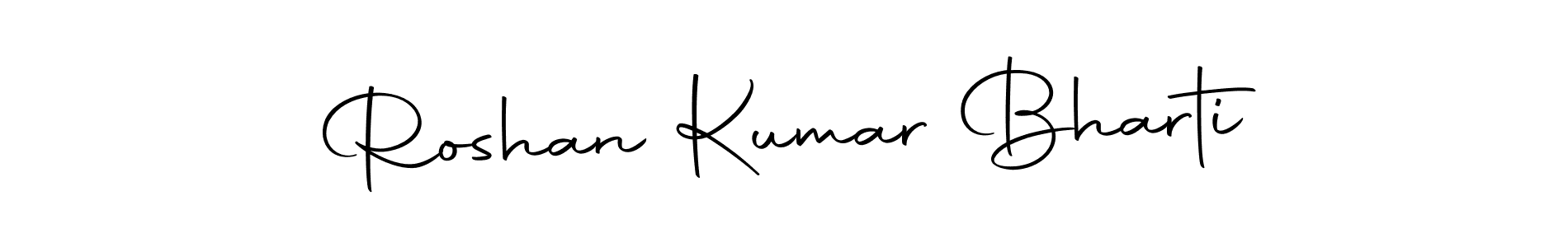 You should practise on your own different ways (Autography-DOLnW) to write your name (Roshan Kumar Bharti) in signature. don't let someone else do it for you. Roshan Kumar Bharti signature style 10 images and pictures png