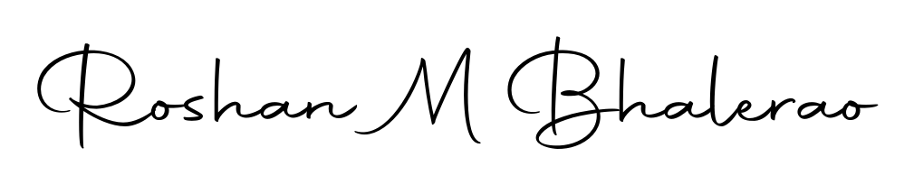 A modern signature idea for name Roshan M Bhalerao using Autography-DOLnW font. Clean strokes and elegant curves make it stand out instantly. Roshan M Bhalerao signature style 10 images and pictures png