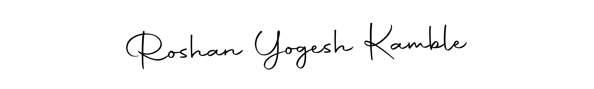 Autography-DOLnW is a professional signature style that is perfect for those who want to add a touch of class to their signature. It is also a great choice for those who want to make their signature more unique. Get Roshan Yogesh Kamble name to fancy signature for free. Roshan Yogesh Kamble signature style 10 images and pictures png
