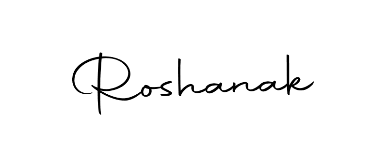 Design your own signature with our free online signature maker. With this signature software, you can create a handwritten (Autography-DOLnW) signature for name Roshanak. Roshanak signature style 10 images and pictures png