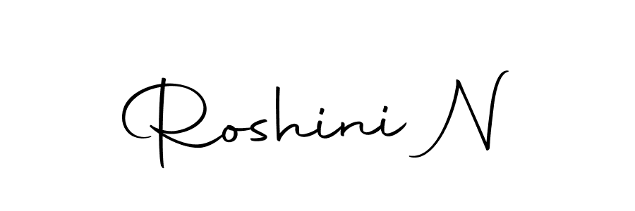 You should practise on your own different ways (Autography-DOLnW) to write your name (Roshini N) in signature. don't let someone else do it for you. Roshini N signature style 10 images and pictures png