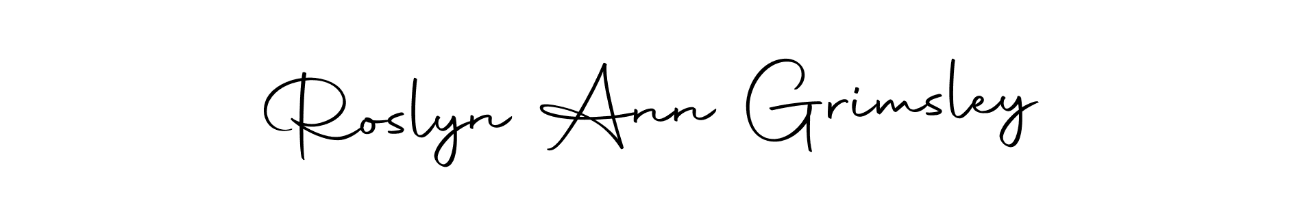 Make a beautiful signature design for name Roslyn Ann Grimsley. Use this online signature maker to create a handwritten signature for free. Roslyn Ann Grimsley signature style 10 images and pictures png