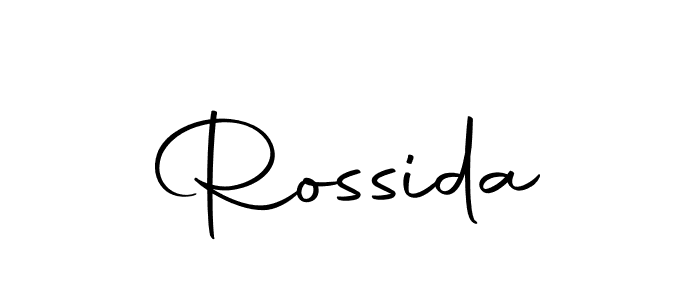 The best way (Autography-DOLnW) to make a short signature is to pick only two or three words in your name. The name Rossida include a total of six letters. For converting this name. Rossida signature style 10 images and pictures png