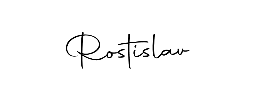 How to make Rostislav name signature. Use Autography-DOLnW style for creating short signs online. This is the latest handwritten sign. Rostislav signature style 10 images and pictures png