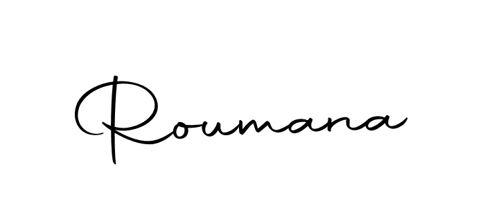 Make a beautiful signature design for name Roumana. With this signature (Autography-DOLnW) style, you can create a handwritten signature for free. Roumana signature style 10 images and pictures png