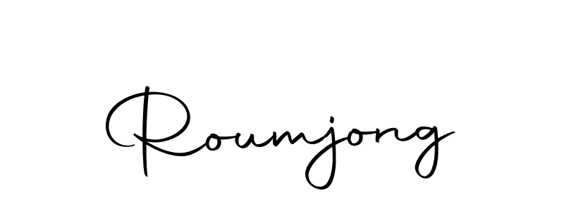 Roumjong stylish signature style. Best Handwritten Sign (Autography-DOLnW) for my name. Handwritten Signature Collection Ideas for my name Roumjong. Roumjong signature style 10 images and pictures png