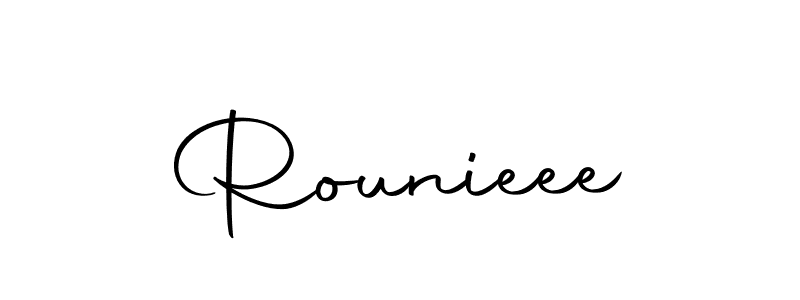 Make a beautiful signature design for name Rounieee. With this signature (Autography-DOLnW) style, you can create a handwritten signature for free. Rounieee signature style 10 images and pictures png