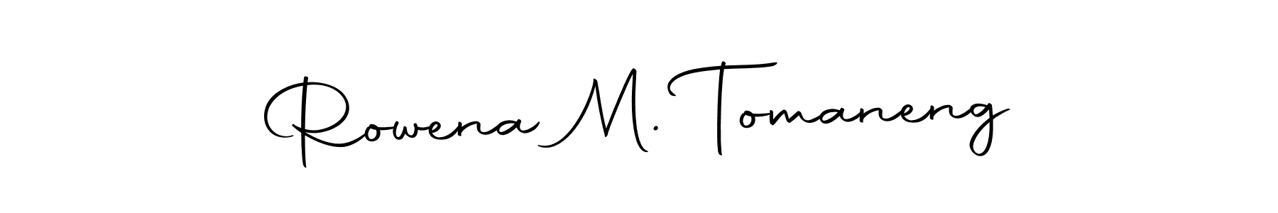 How to make Rowena M. Tomaneng name signature. Use Autography-DOLnW style for creating short signs online. This is the latest handwritten sign. Rowena M. Tomaneng signature style 10 images and pictures png