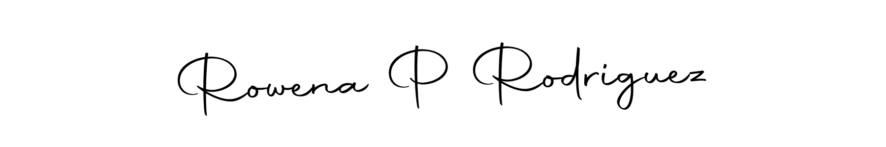 How to make Rowena P Rodriguez name signature. Use Autography-DOLnW style for creating short signs online. This is the latest handwritten sign. Rowena P Rodriguez signature style 10 images and pictures png