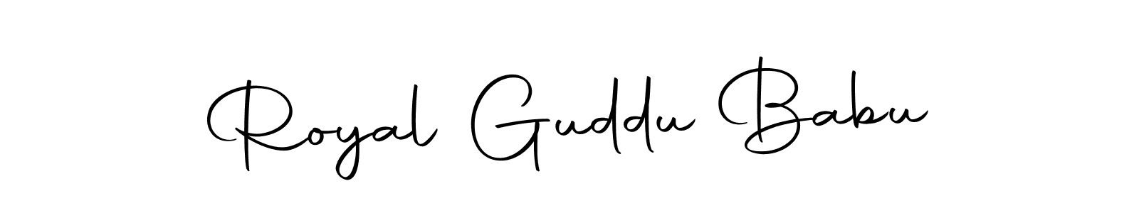 Use a signature maker to create a handwritten signature online. With this signature software, you can design (Autography-DOLnW) your own signature for name Royal Guddu Babu. Royal Guddu Babu signature style 10 images and pictures png