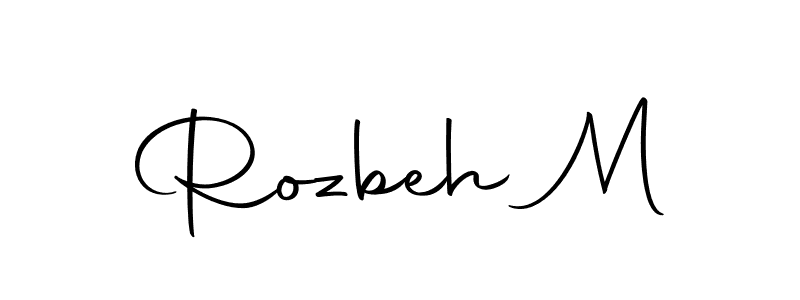 Create a beautiful signature design for name Rozbeh M. With this signature (Autography-DOLnW) fonts, you can make a handwritten signature for free. Rozbeh M signature style 10 images and pictures png